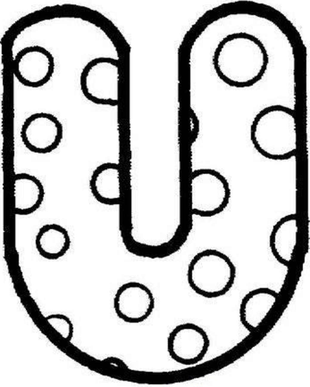 Desenho de Letra U para Imprimir e Colorir Pdf