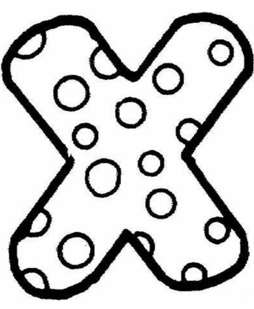 Desenho de Letra X para Imprimir e Colorir Pdf