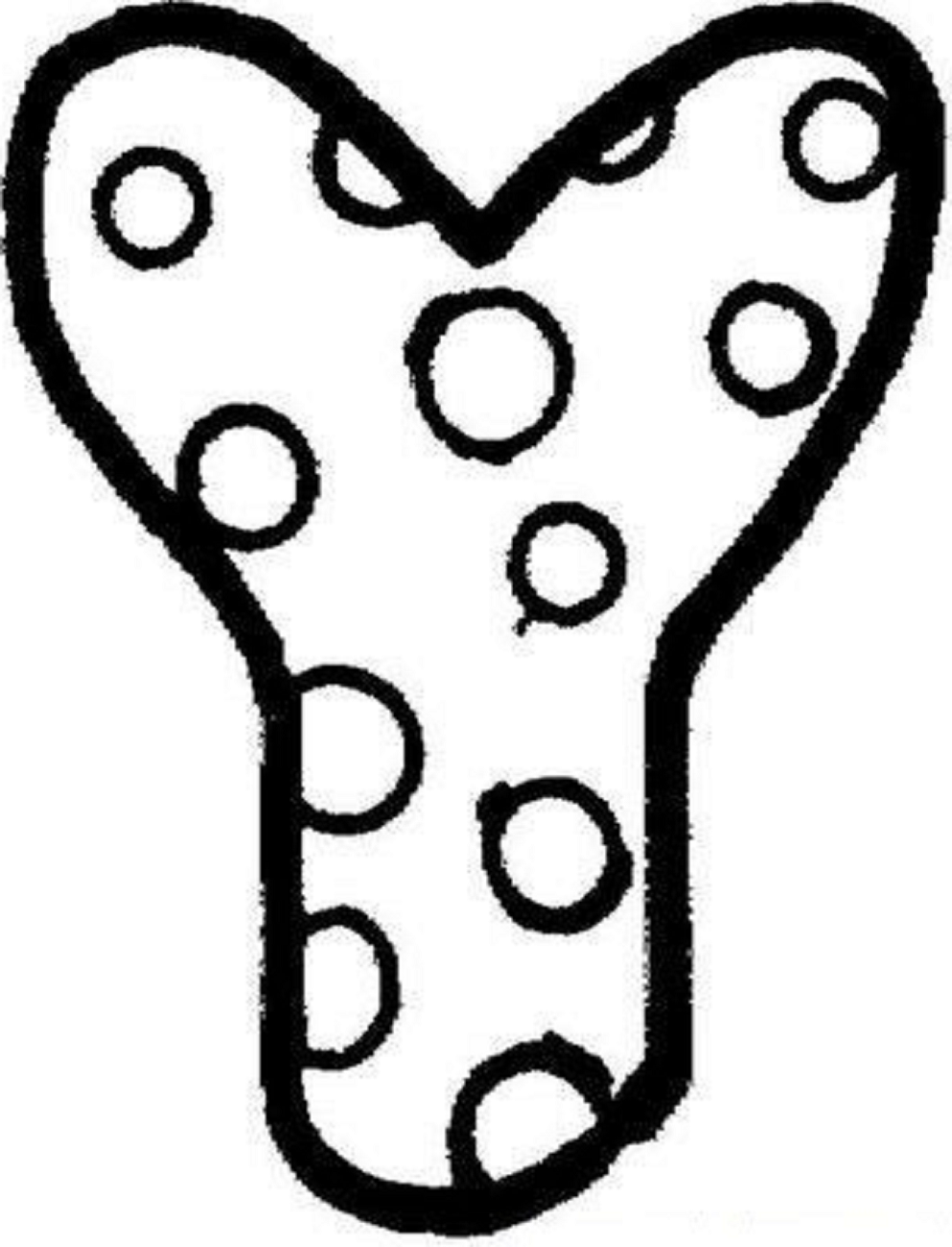 Desenho de Letra Y para Imprimir e Colorir Pdf