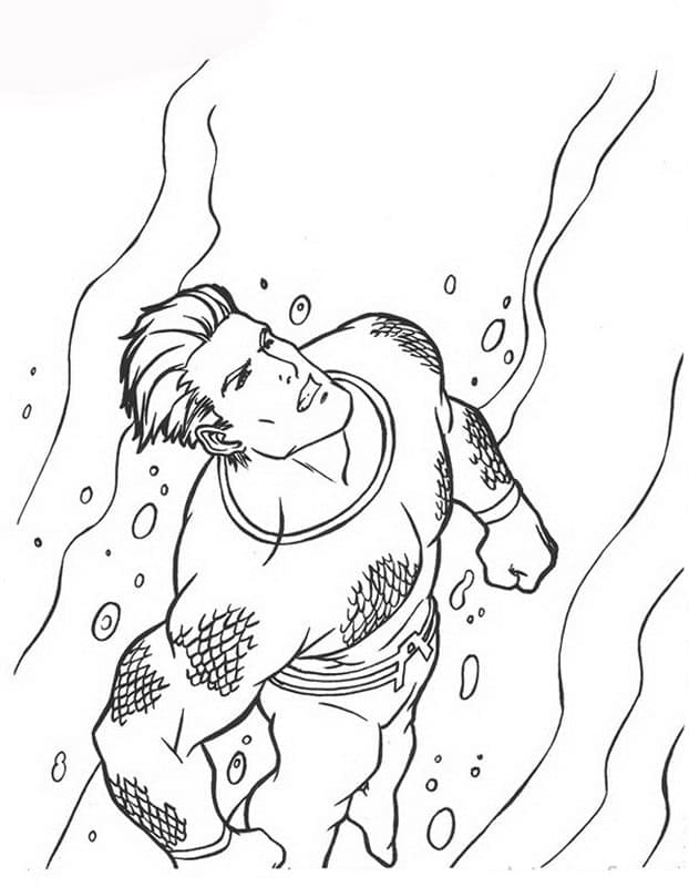 Desenho Aquaman com Raiva para Colorir