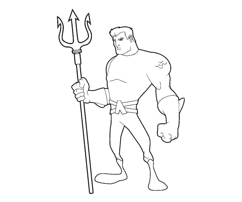 Desenho Aquaman de Desenho Animado para Colorir