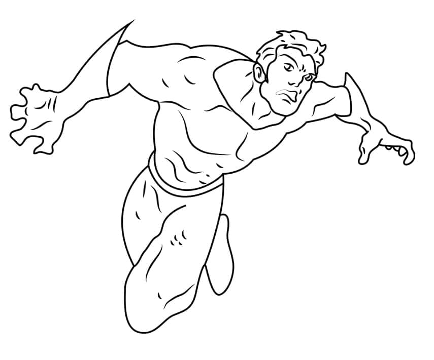 Desenho Aquaman em Ação para Colorir