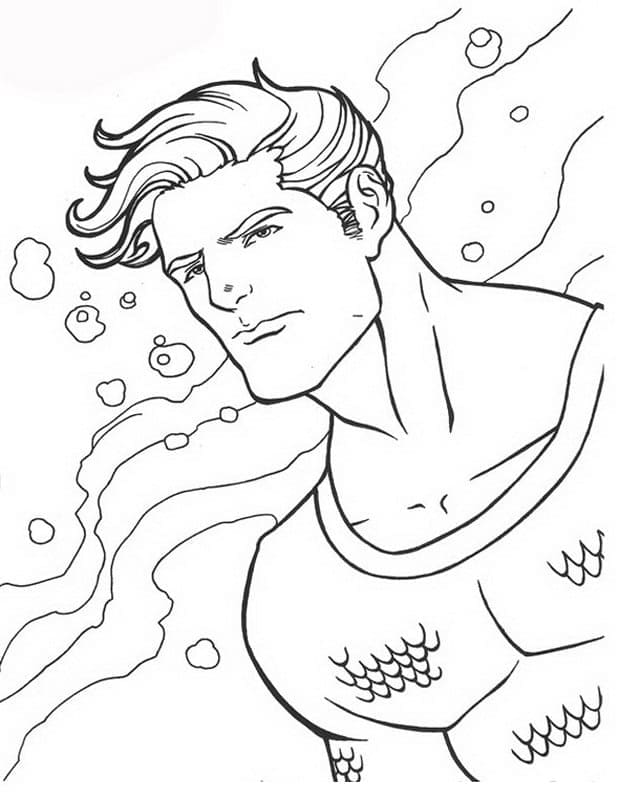 Desenho Aquaman Feliz para Colorir