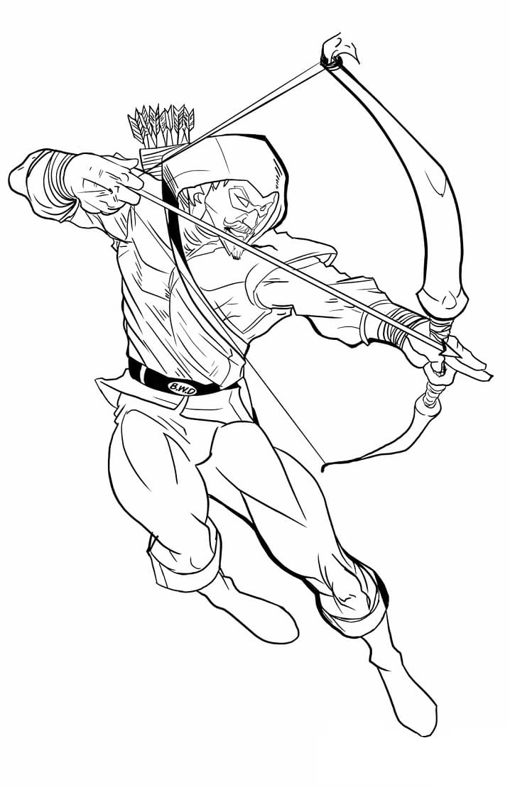 Desenho Arqueiro Verde de Dc para Colorir