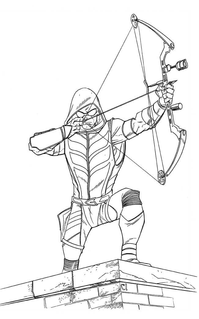 Desenho Dc Arqueiro Verde para Colorir