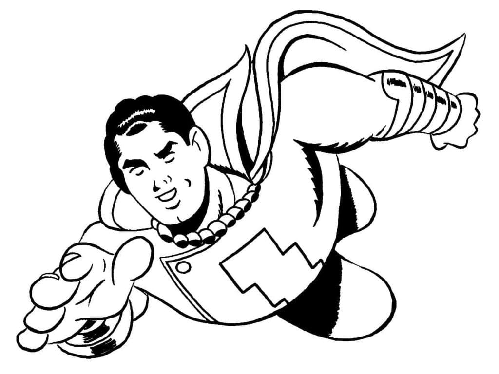 Desenho de Dc Shazam Voando para Colorir