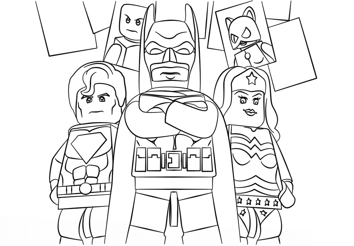 Desenho de Super Heróis da Ligá da Justiça Lego para Colorir