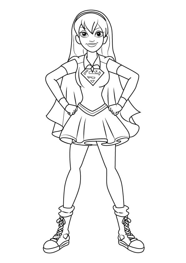 Desenho de Supergirl de Desenho Animado para Colorir