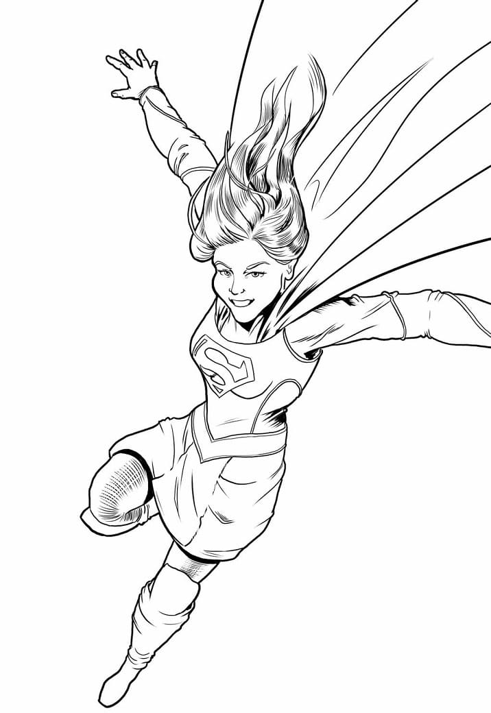 Desenho de Supergirl Incrível para Colorir