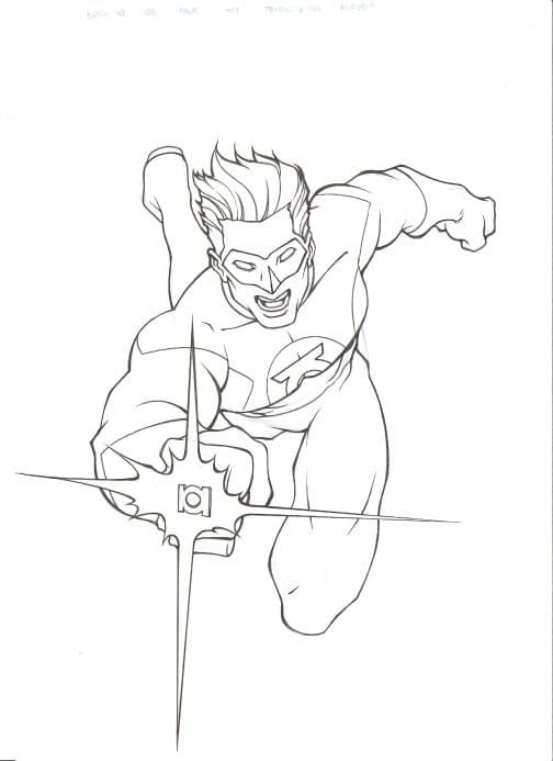 Desenho do Personagem Lanterna Verde Dc Comics para Colorir