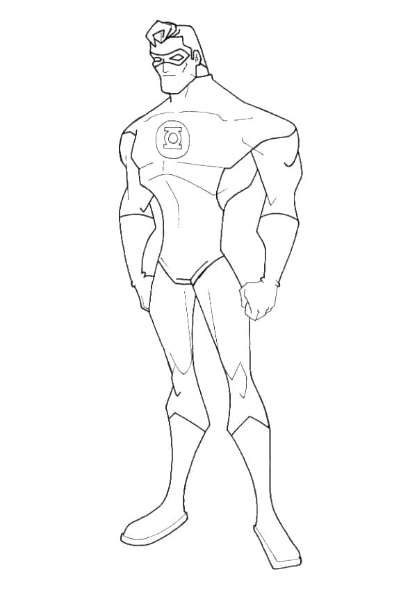Desenho Imprimivel do Lanterna Verde Dc Comics para Colorear em Pdf