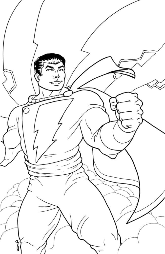 Desenho para Pintar do Shazam Dc Comics Grátis