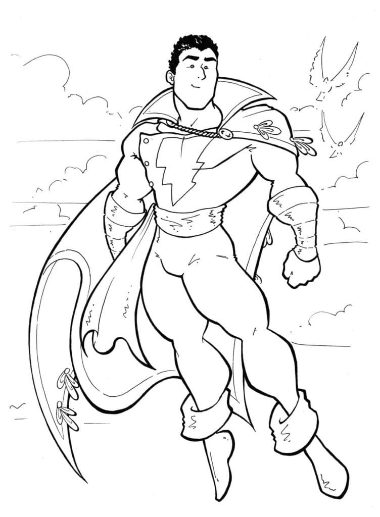 Desenho Shazam Dc Comics para Colorir
