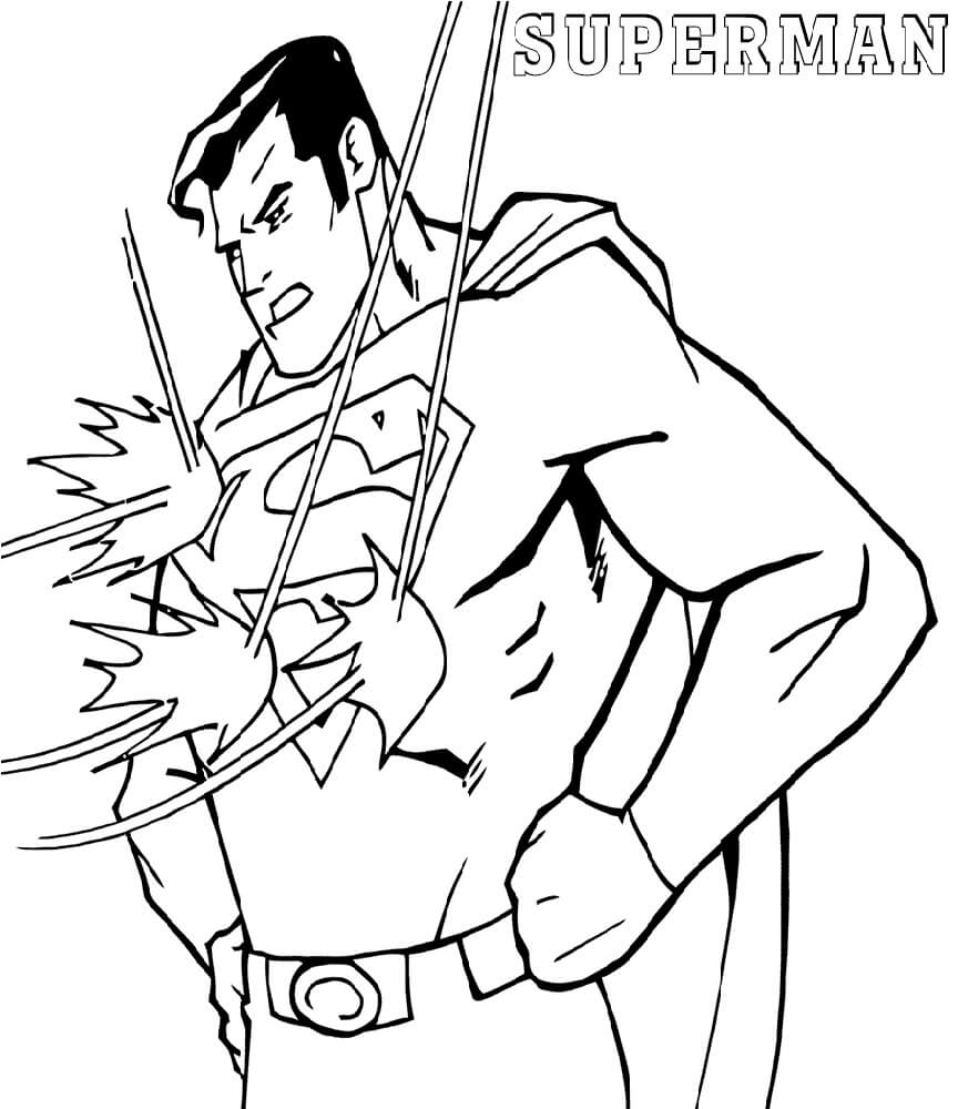 Desenho Super Homem Poderoso para Colorir