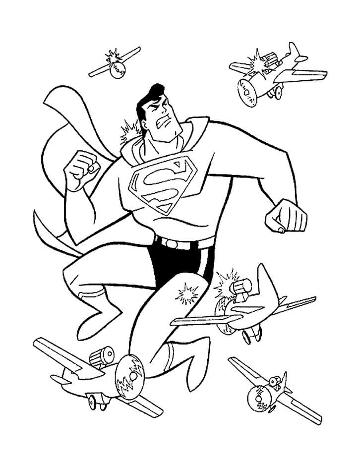 Desenho Super Homem Voando para Colorir