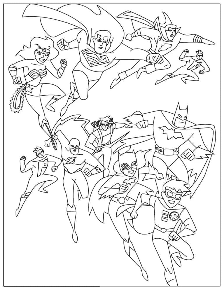 Desenhos de Dc Comics Ligá da Justiça para Colorir