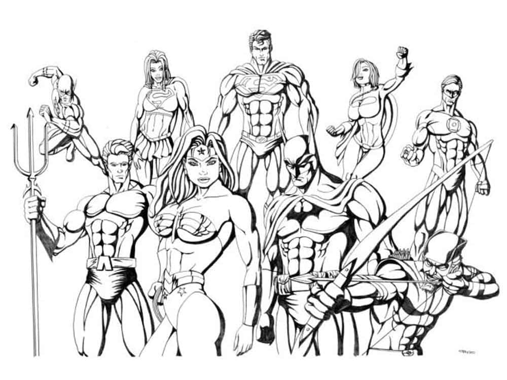 Desenhos de Ligá da Justiça Dc Comics para Colorir