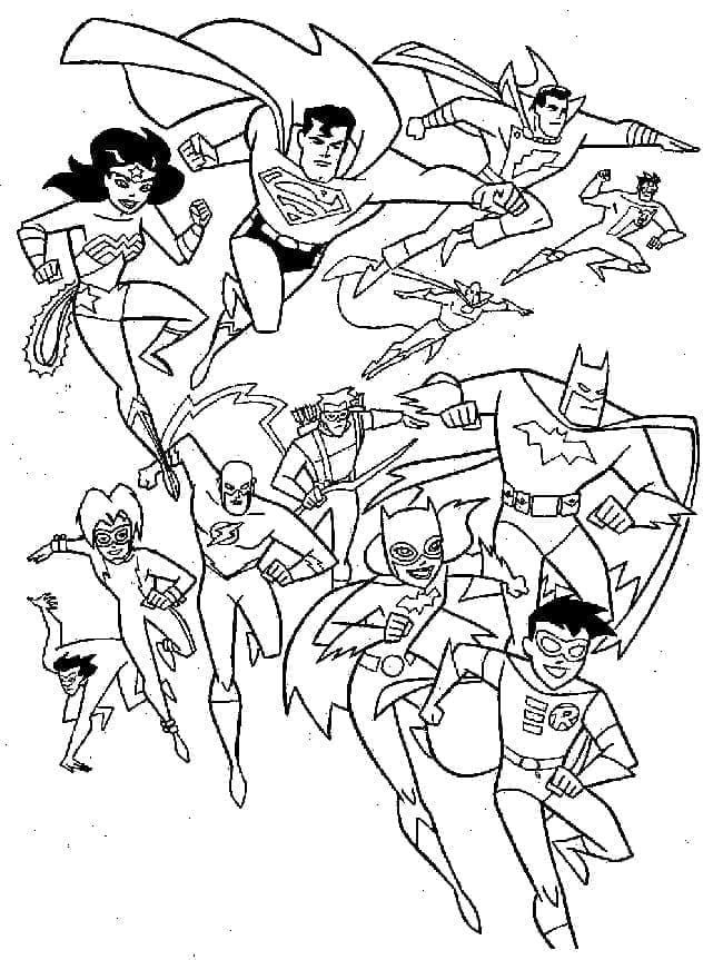 Desenhos de Ligá da Justiça Dc para Colorir