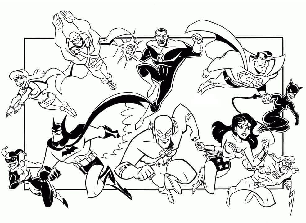 Desenhos de Ligá da Justiça de Dc para Colorir