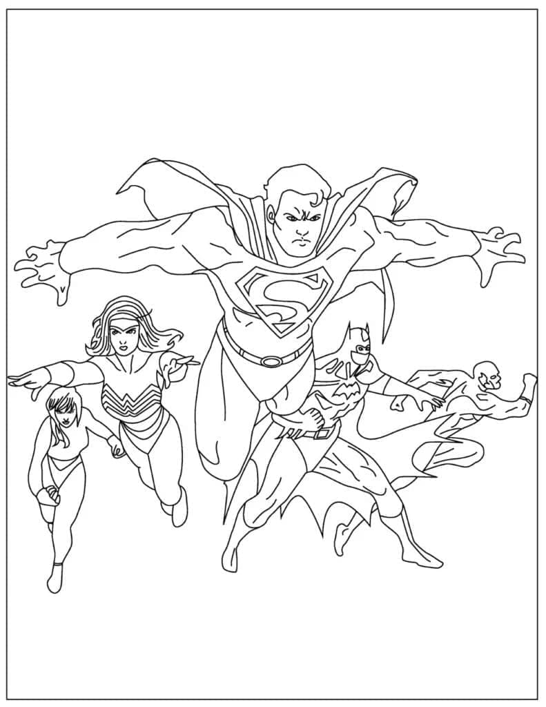 Desenhos de Personagens de Ligá da Justiça para Colorir