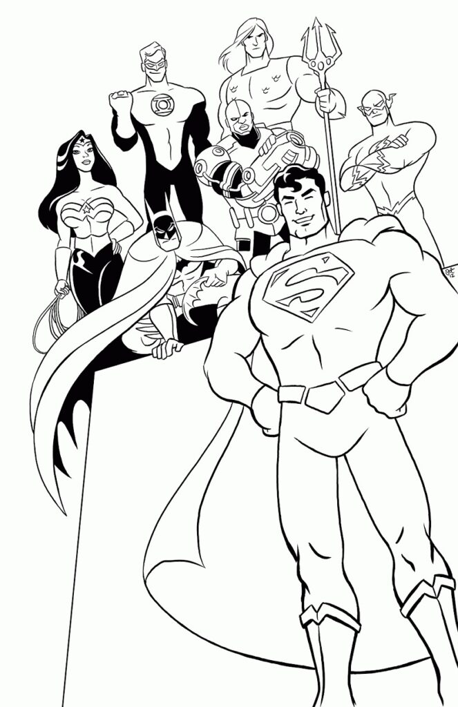Download Desenho Pdf dos Super Heróis da Dc para Colorir