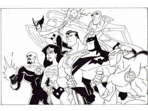 Esenhos de Membros da Liga da justiça para Colorir