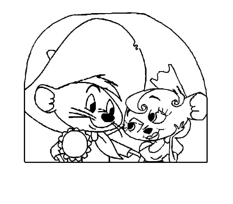 Desenho de Ligeirinho com Namorada em Passeio para Colorir