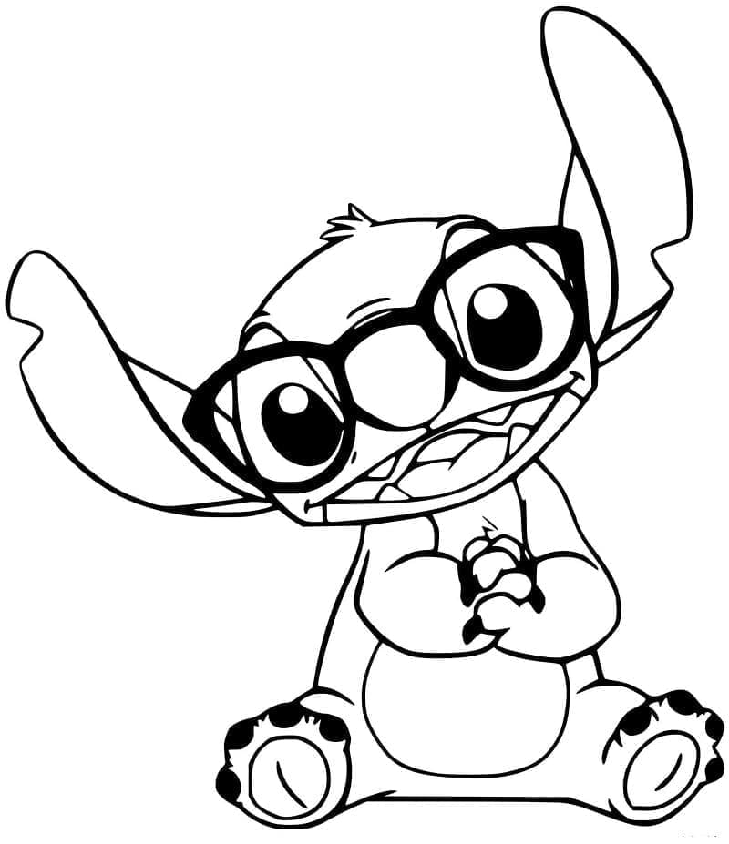 Desenho de Stitch Feliz para Colorir