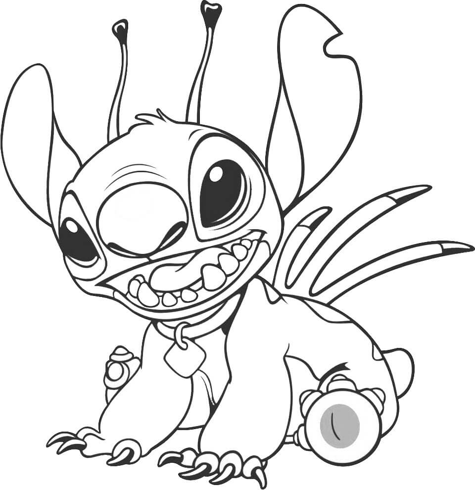 Desenho Pdf de Stitch para Colorir Grátis