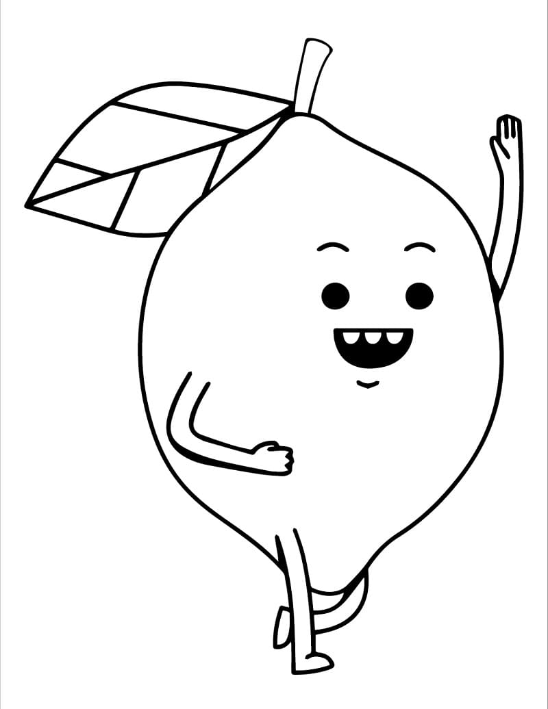 Desenho de Limão Animado para Colorir