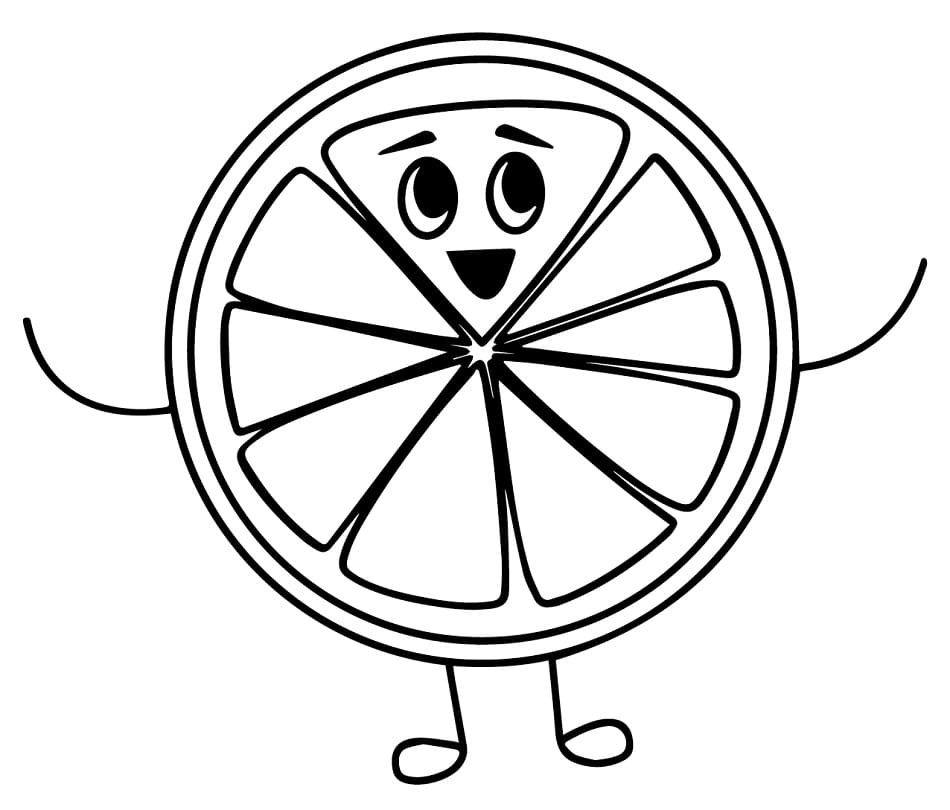 Desenho de Limão Feliz para Colorir