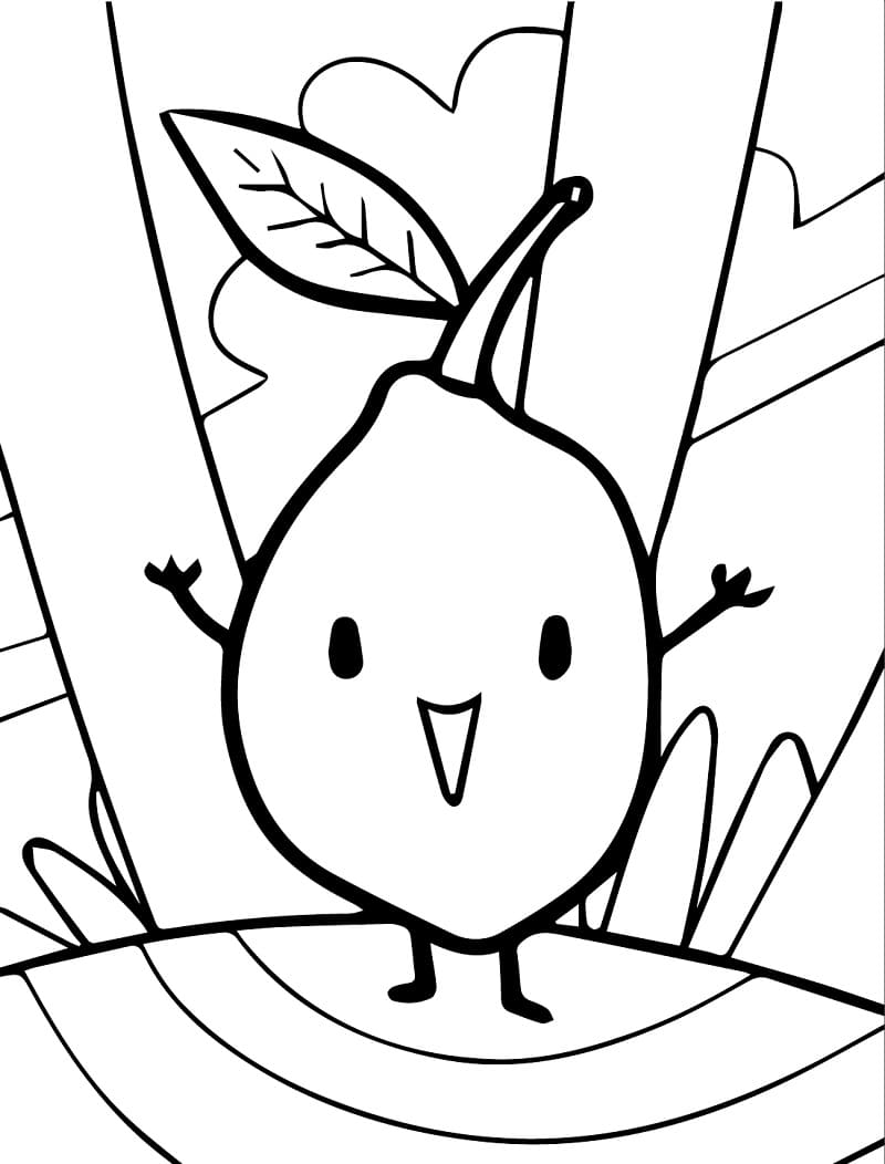 Desenho de Limão Fofo para Colorir