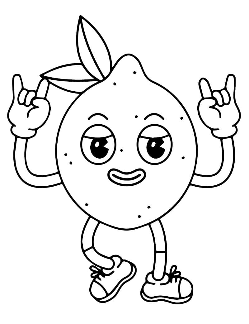Desenho de um Limão Animado para Colorir
