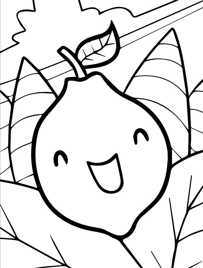 Desenho de um Limão Feliz para Colorir