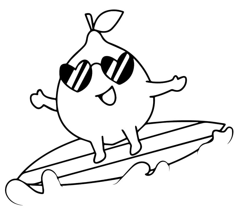 Desenho de um Limão Fofo para Colorir