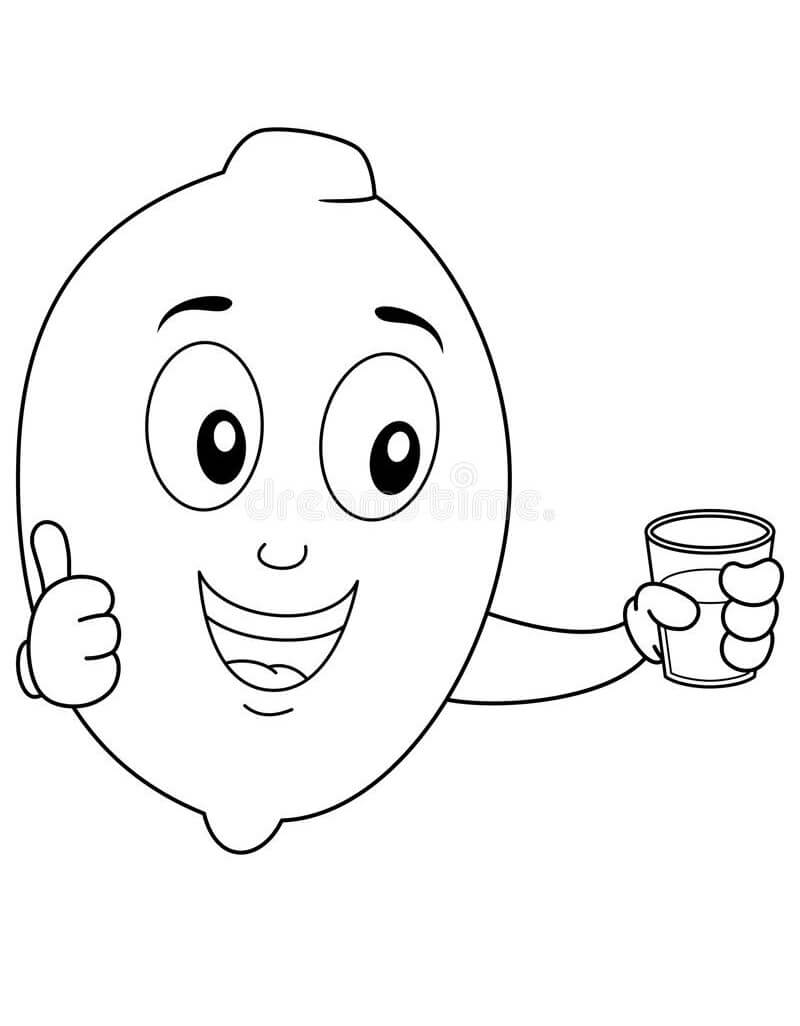 Desenho Limão Engraçado para Colorir