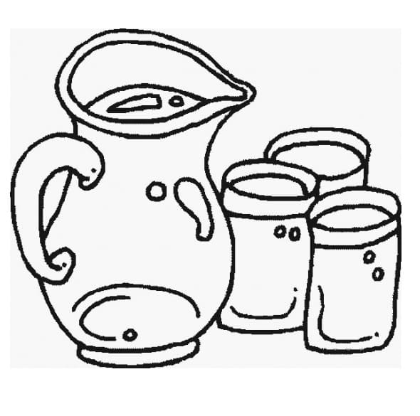 Desenho de Jarra de Limonada para Colorir Divertido