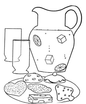 Desenho Imprimível de Jarro de Limonada para Colorir