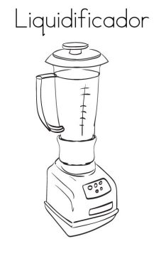Desenho Pdf de Liquidificador para Imprimir e Colorir