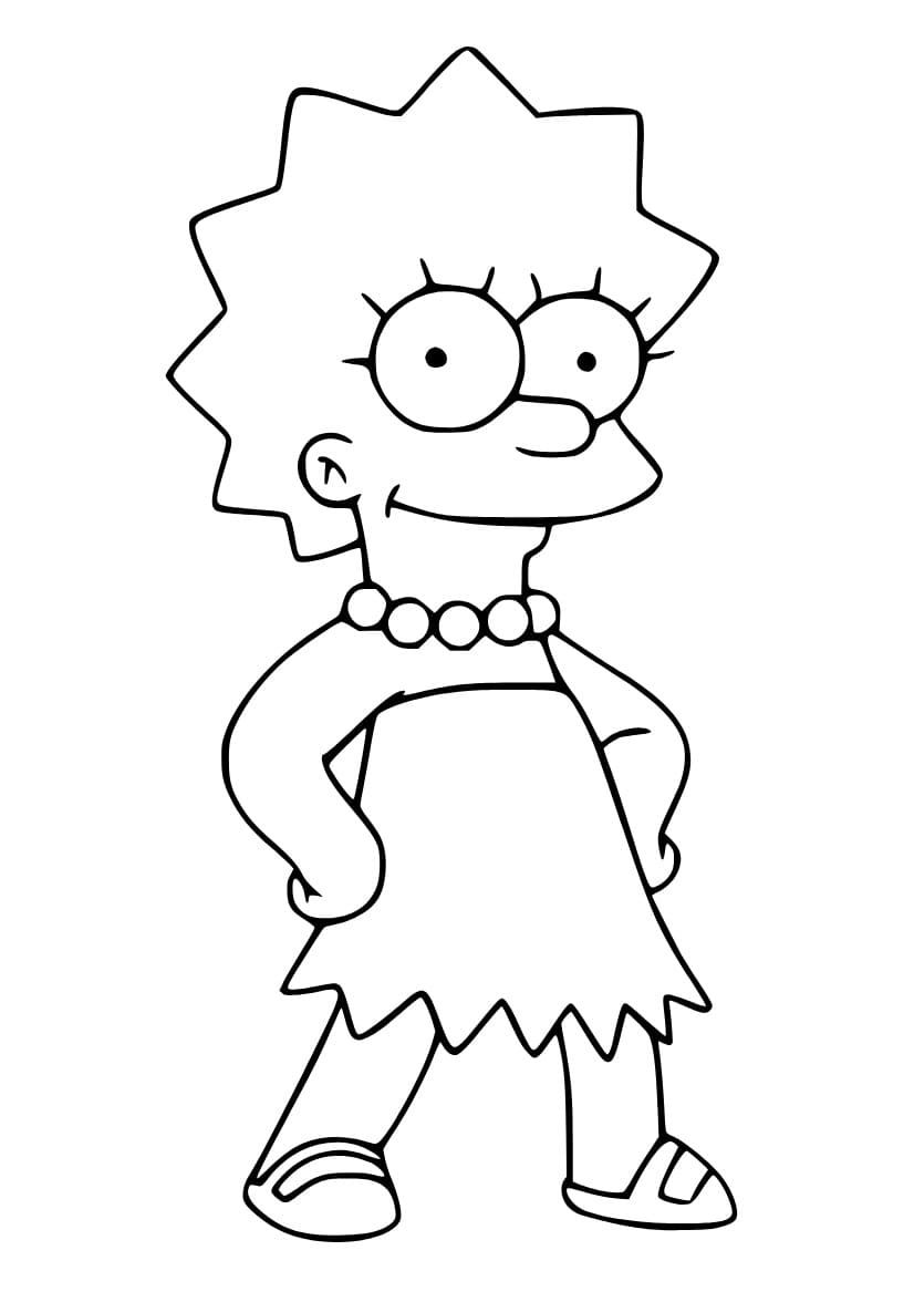 Desenho de Linda Lisa Simpson para Colorir