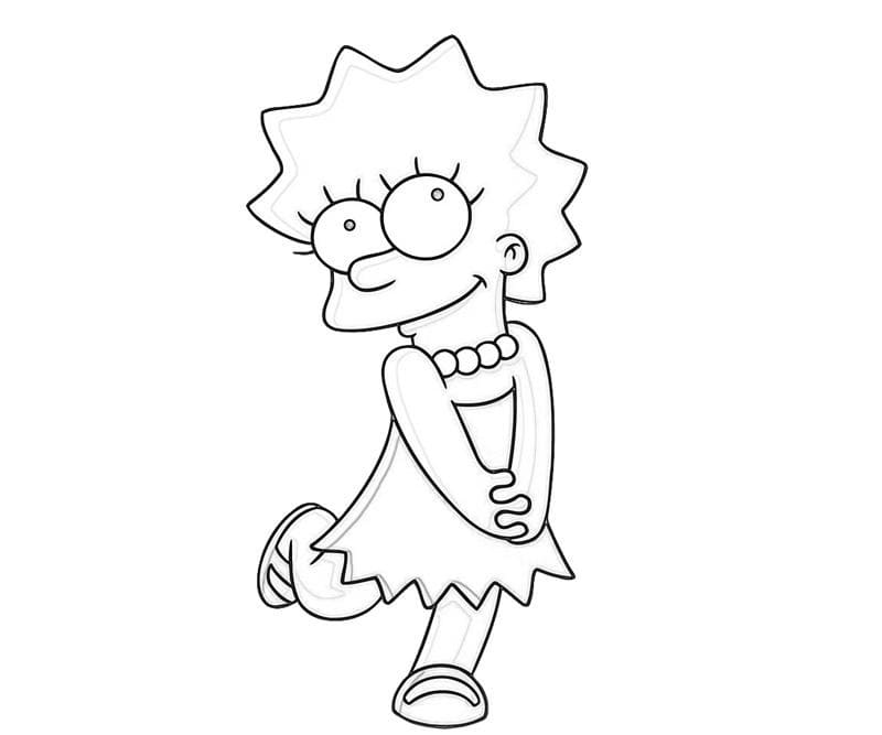 Desenho de Lisa de os Simpsons para Colorir