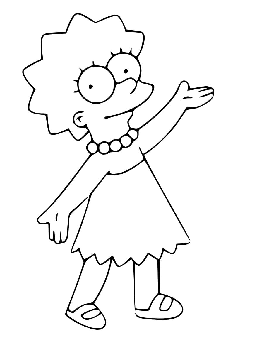 Desenho de Lisa Simpson de os Simpsons para Colorir