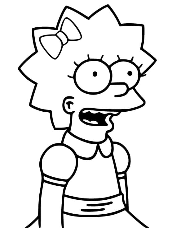 Desenho de Lisa Simpson Feliz para Colorir