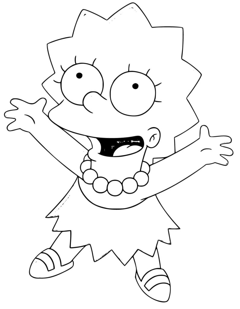 Desenho de Lisa Simpson Grátis para Colorir