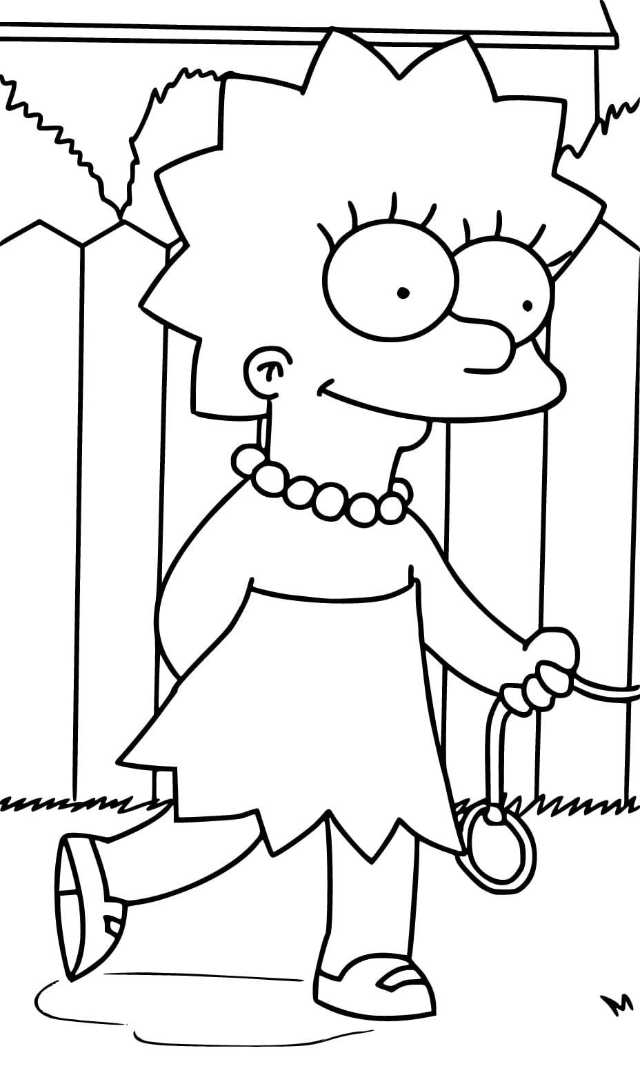 Desenho de Lisa Simpson Grátis para Crianças para Colorir