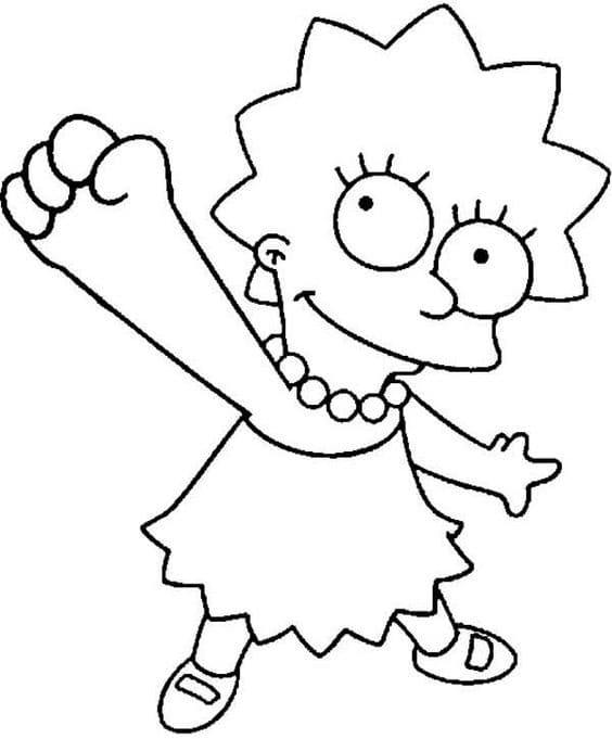Desenho de Lisa Simpson para Crianças para Colorir