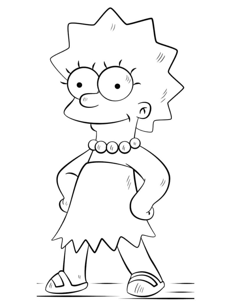 Desenho de os Simpsons Lisa para Colorir