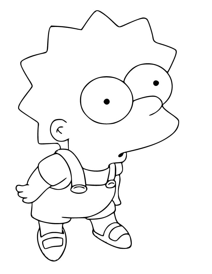 Desenho de Pequena Lisa Simpson para Colorir