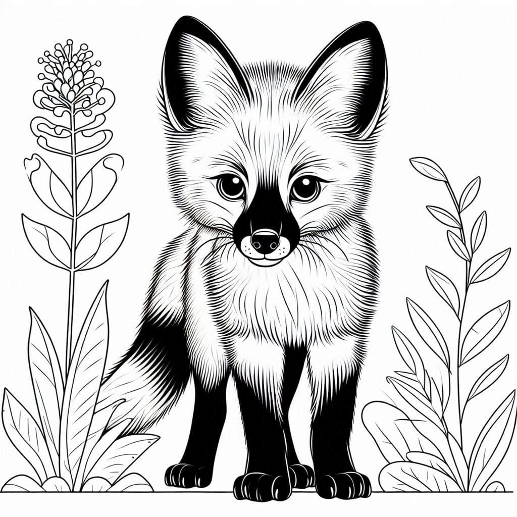 Desenho de Bebê Lobo Guara para Colorir