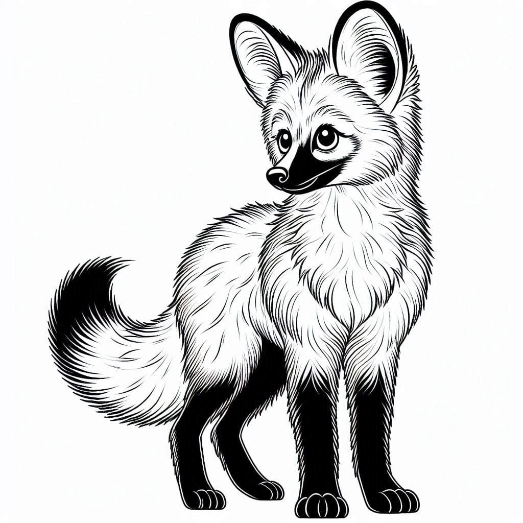 Desenho de Imagem de Lobo Guara para Colorir